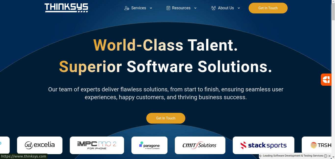 a snapshot of the company mentioned under the list of top software testing companies from India